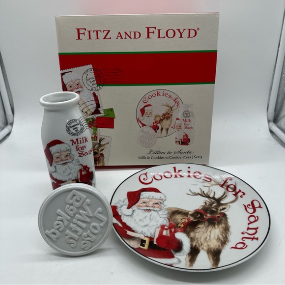 Fitz and Floyd Cookies for Santa Set New - Picture 1 of 10